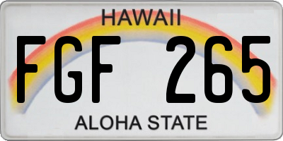HI license plate FGF265
