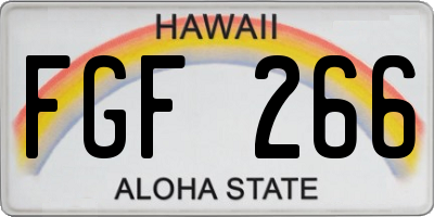 HI license plate FGF266