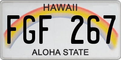 HI license plate FGF267