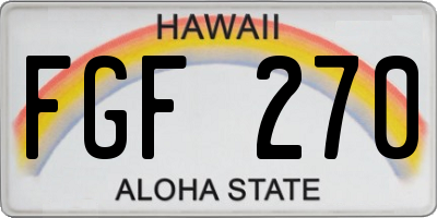 HI license plate FGF270