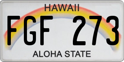 HI license plate FGF273