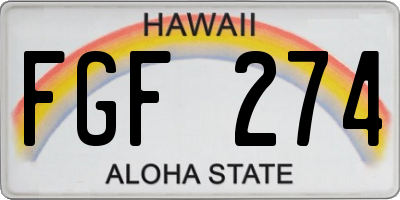 HI license plate FGF274