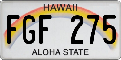 HI license plate FGF275