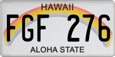 HI license plate FGF276