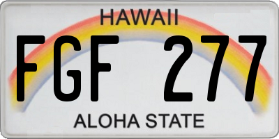 HI license plate FGF277