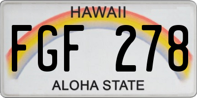 HI license plate FGF278