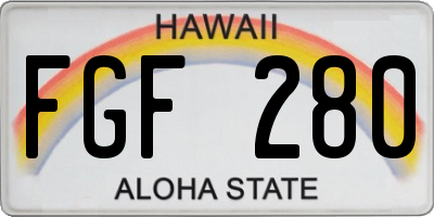 HI license plate FGF280