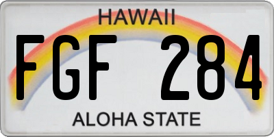 HI license plate FGF284