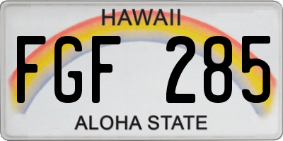 HI license plate FGF285