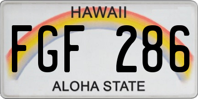 HI license plate FGF286