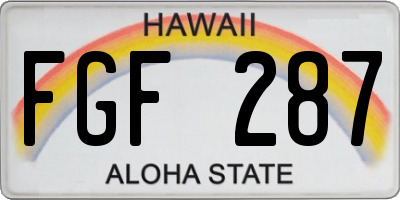 HI license plate FGF287