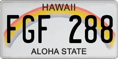 HI license plate FGF288