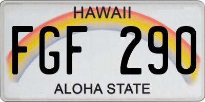 HI license plate FGF290