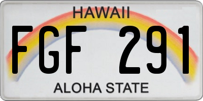 HI license plate FGF291