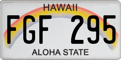 HI license plate FGF295
