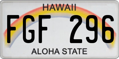 HI license plate FGF296