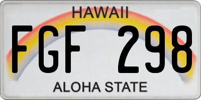 HI license plate FGF298