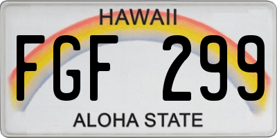 HI license plate FGF299