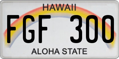 HI license plate FGF300