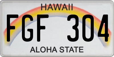 HI license plate FGF304