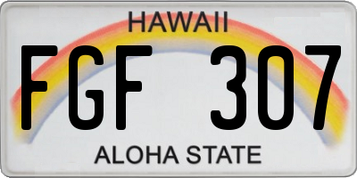 HI license plate FGF307