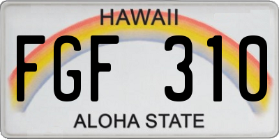 HI license plate FGF310