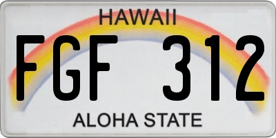 HI license plate FGF312