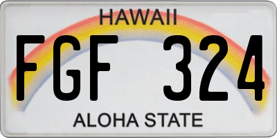 HI license plate FGF324
