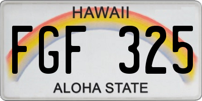 HI license plate FGF325