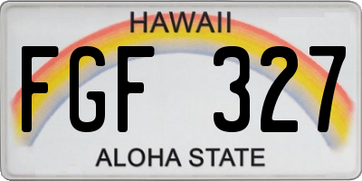 HI license plate FGF327
