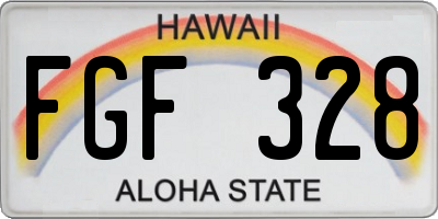 HI license plate FGF328