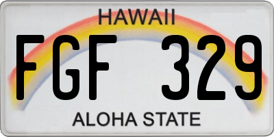 HI license plate FGF329