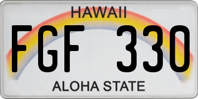 HI license plate FGF330
