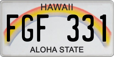 HI license plate FGF331