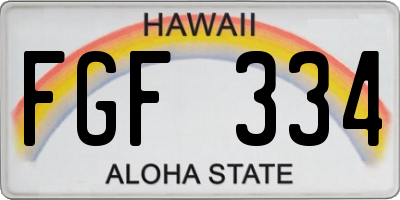 HI license plate FGF334