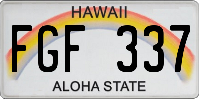 HI license plate FGF337