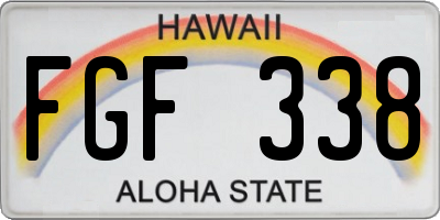 HI license plate FGF338