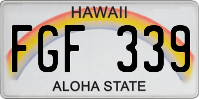 HI license plate FGF339