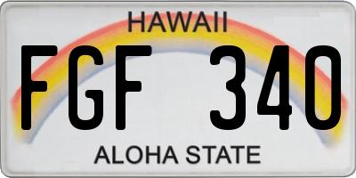 HI license plate FGF340