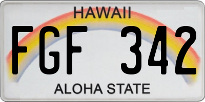 HI license plate FGF342