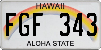 HI license plate FGF343