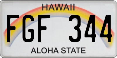 HI license plate FGF344