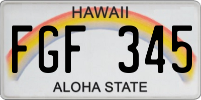 HI license plate FGF345