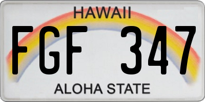HI license plate FGF347