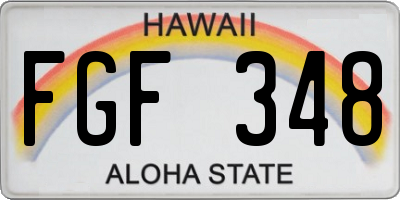HI license plate FGF348
