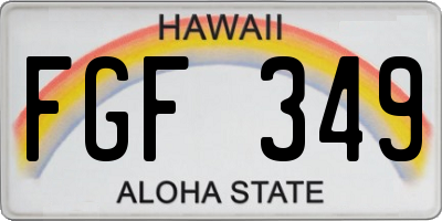 HI license plate FGF349