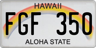 HI license plate FGF350