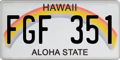 HI license plate FGF351