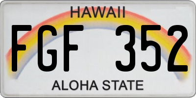 HI license plate FGF352