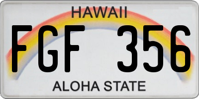 HI license plate FGF356
